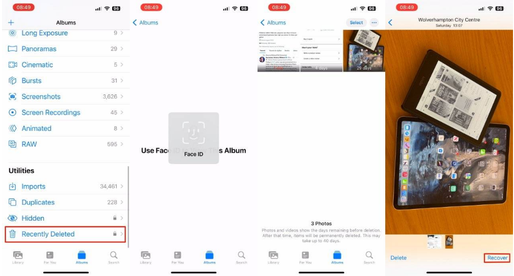 鄂伦春苹果14维修分享 iPhone14 上恢复已删除的照片 