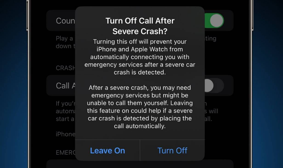 鄂伦春苹果14维修分享 iPhone 14 和 Apple Watch 上关闭崩溃检测 