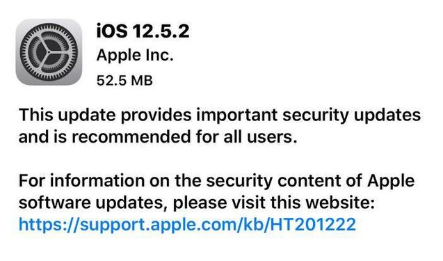 鄂伦春苹果手机维修分享iOS12.5.2发布，建议所有老苹果用户安装 